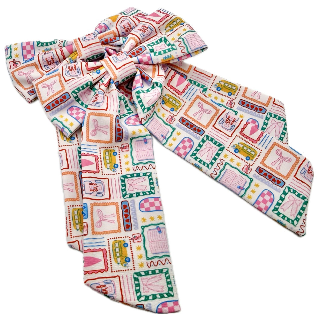 Girls Quirky Long Tailed school Hair Bow