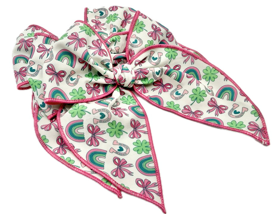 Girls Coquette St. Patrick’s Day Hair Bow