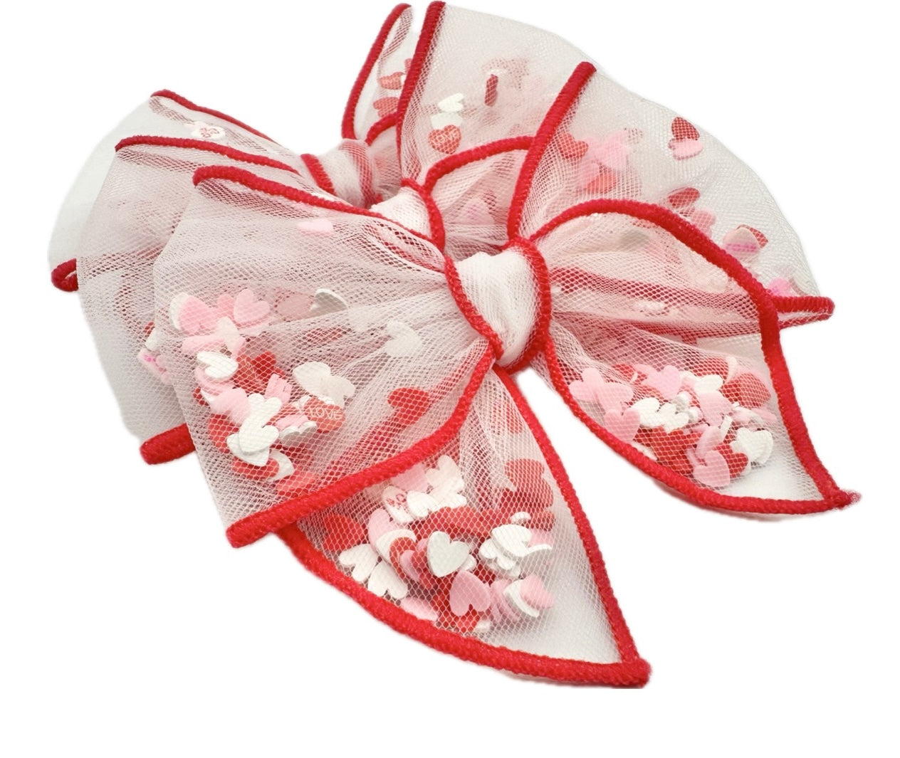 Valentine’s Day Heart shaker hair bow