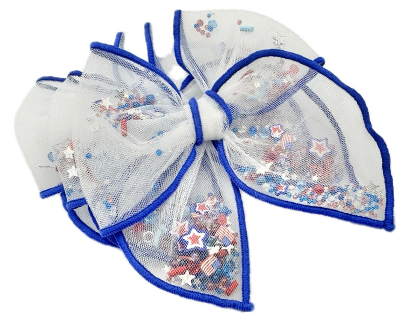 Fireworks shaker hair bow