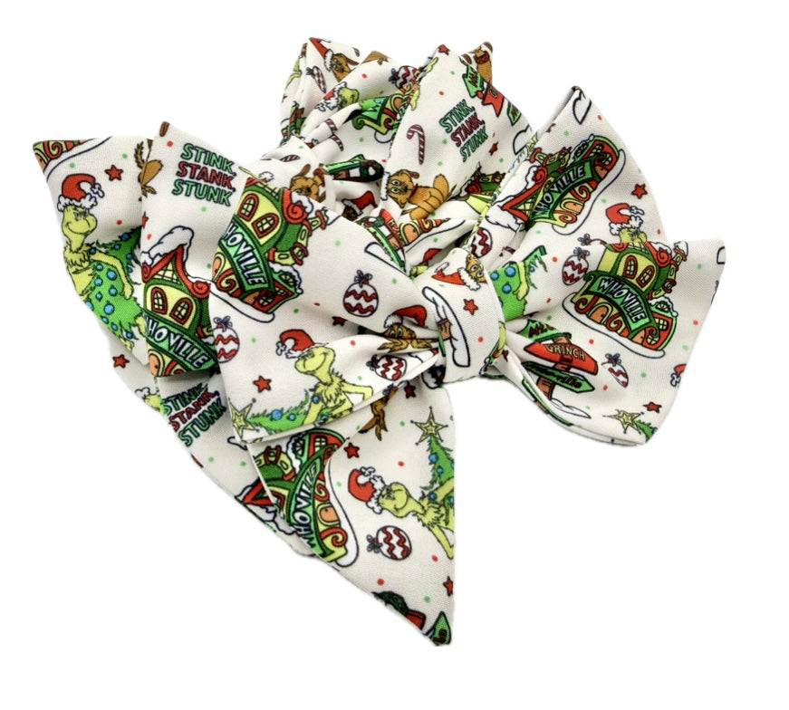 Girls Stink Stank Stunk Christmas Hair Bow Small