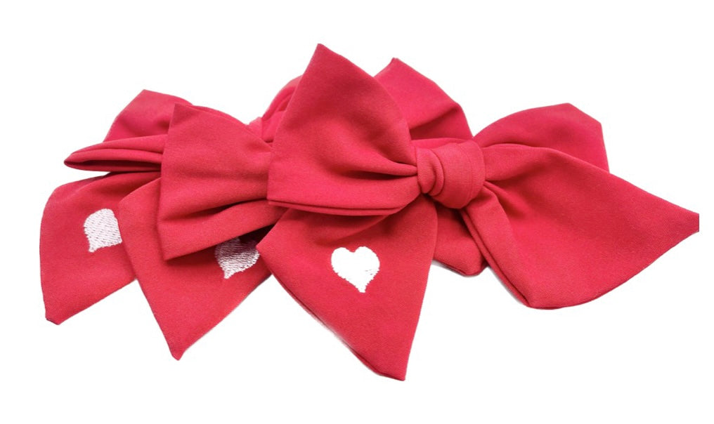 Lovely Heart Valentine’s Day Hair Bow Small