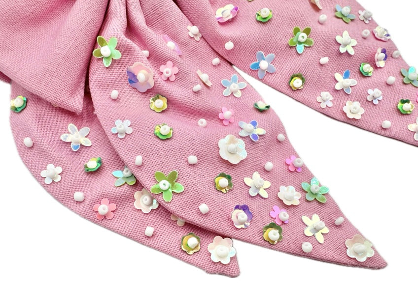 Pink Long Tailed Hair Bow