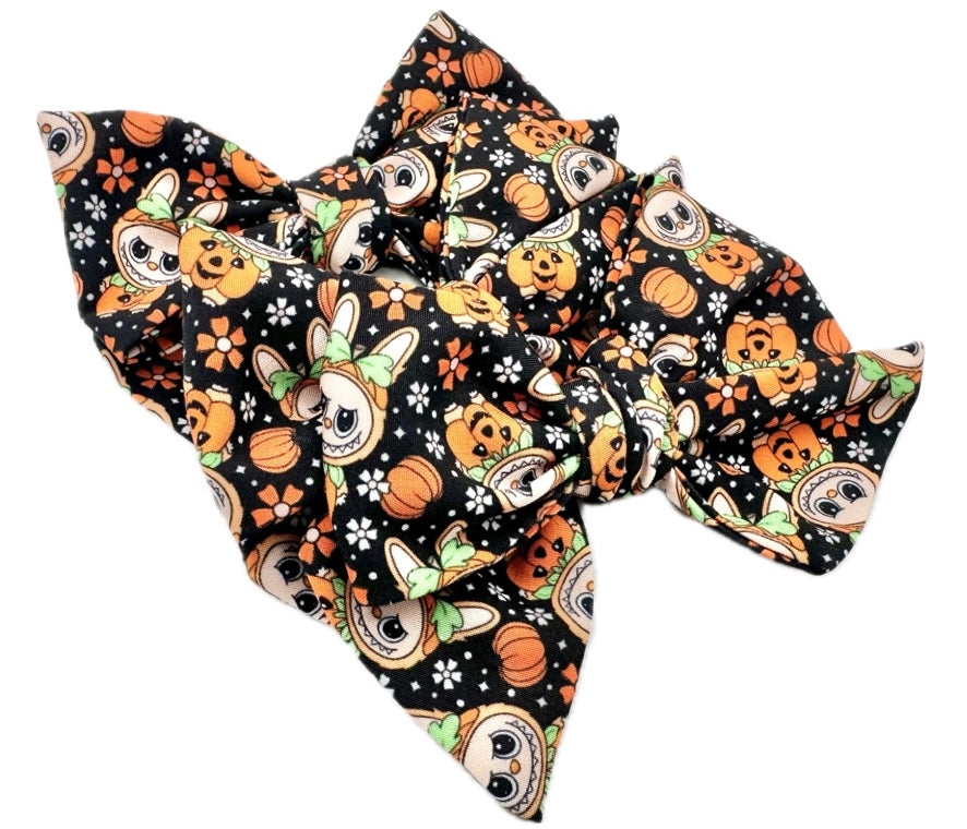 Black Labubu Halloween hair Bow Small