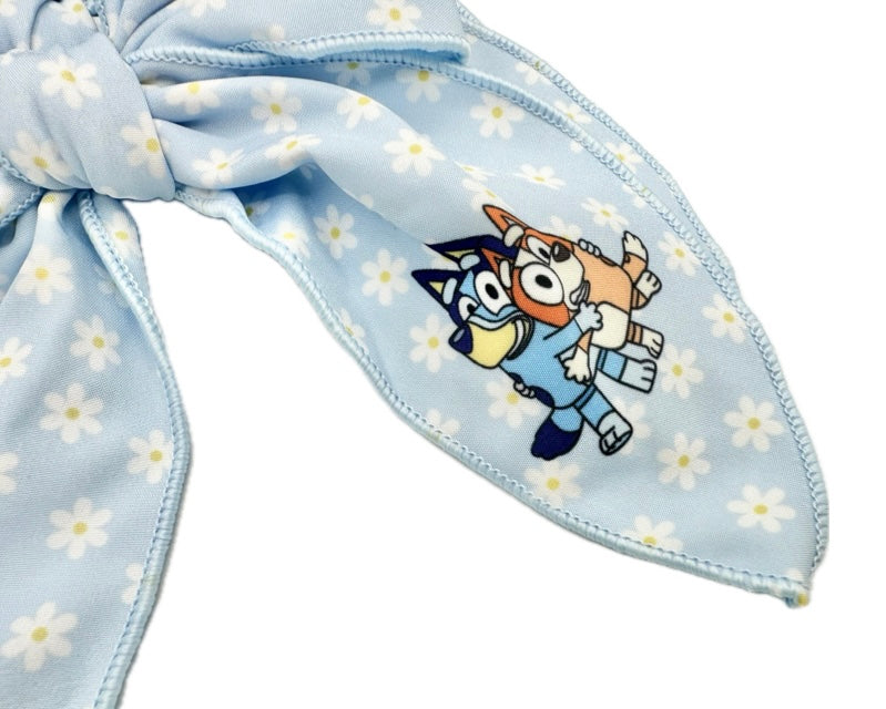 Blue Dog Daisy Hair Bow