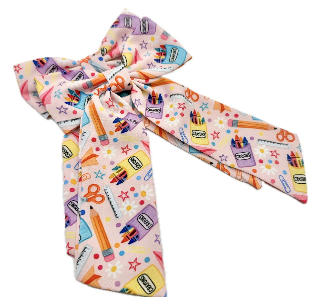 Girls Classic School Supplies Long Tailed Hair Bow