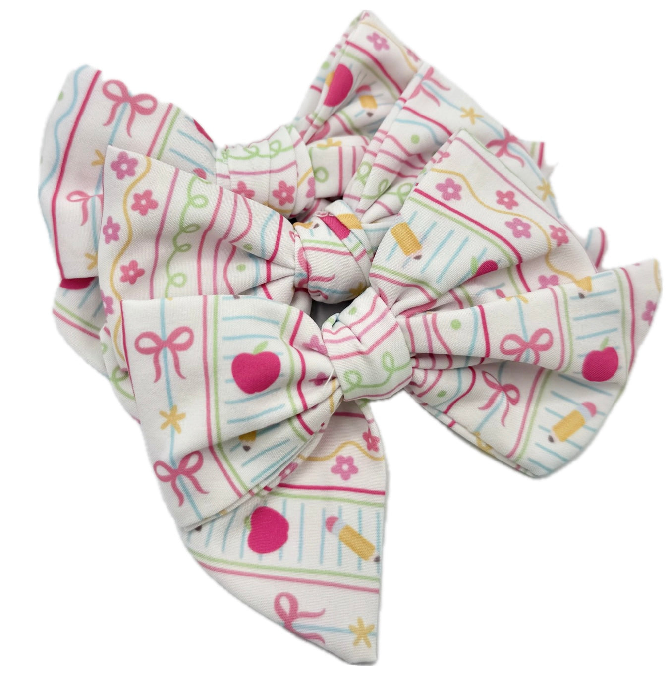 Girls Coquette Doodles school hair bow