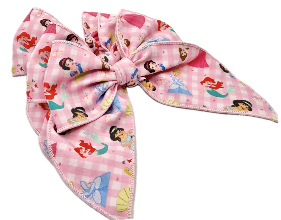 Large Gingham Princess Hair Bow