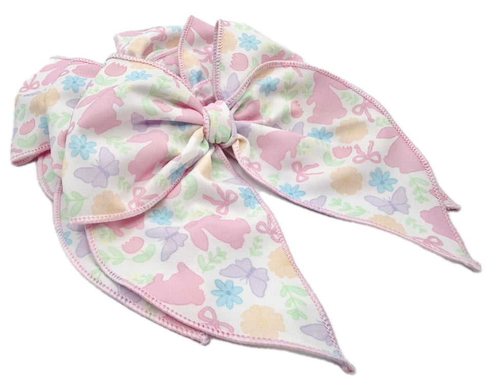 Girls Spring Easter Large Hair Bow