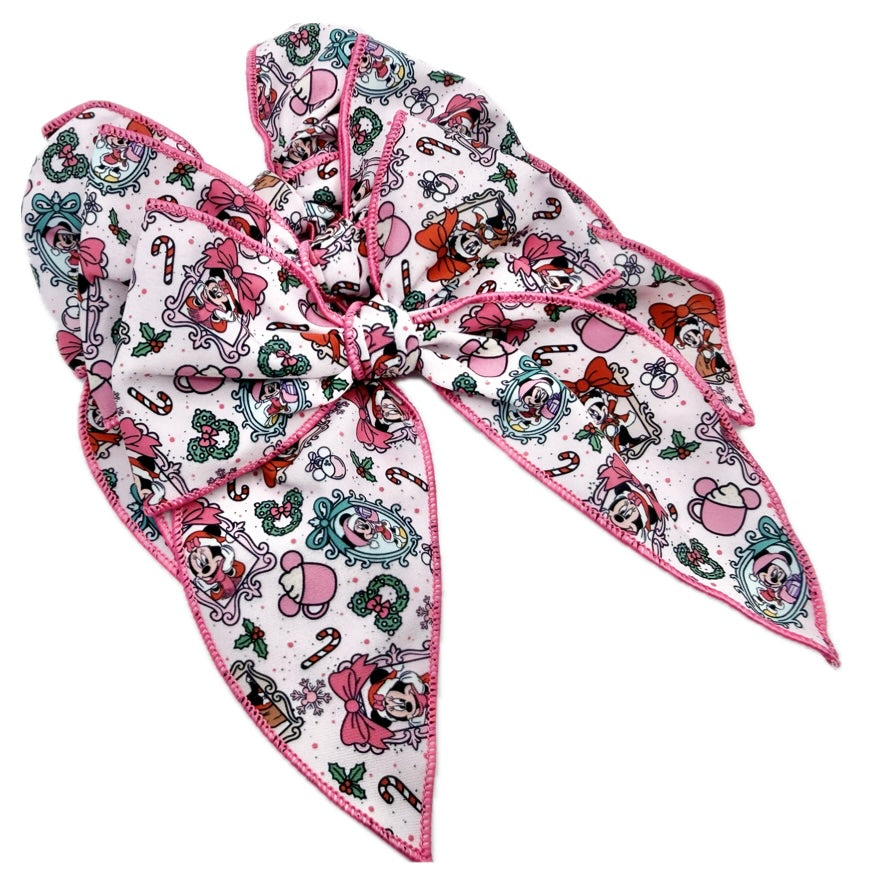 Girls Minnie Christmas Hair Bow