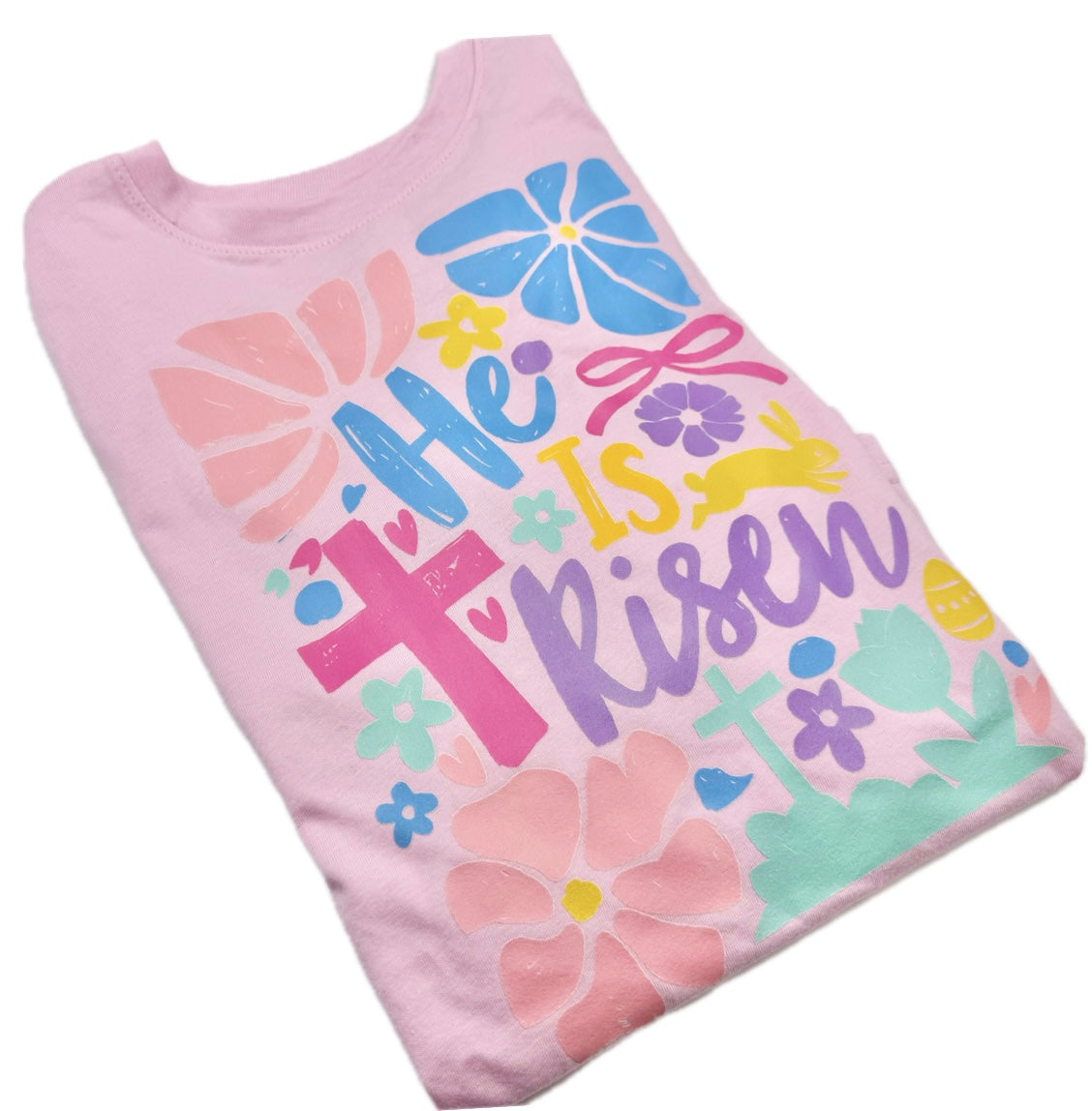 Girls He Is Risen Pink T-Shirt