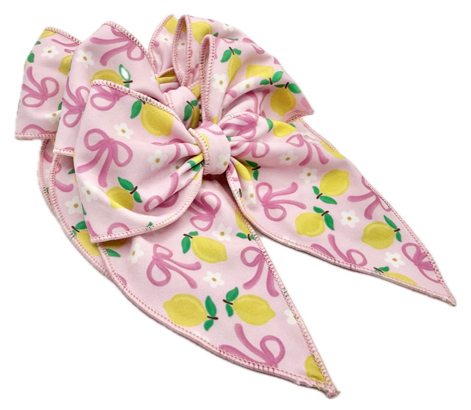 Girls Lemon Coquette Hair Bow