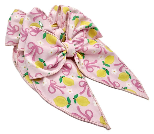 Girls Lemon Coquette Hair Bow