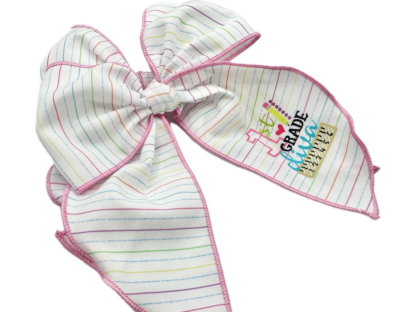 Girls 1st Grade Diva school hair bow