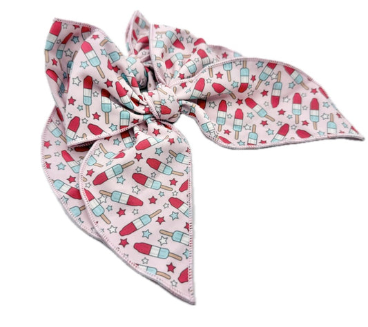 Girls Pink Bomb Pop Hair Bow Small