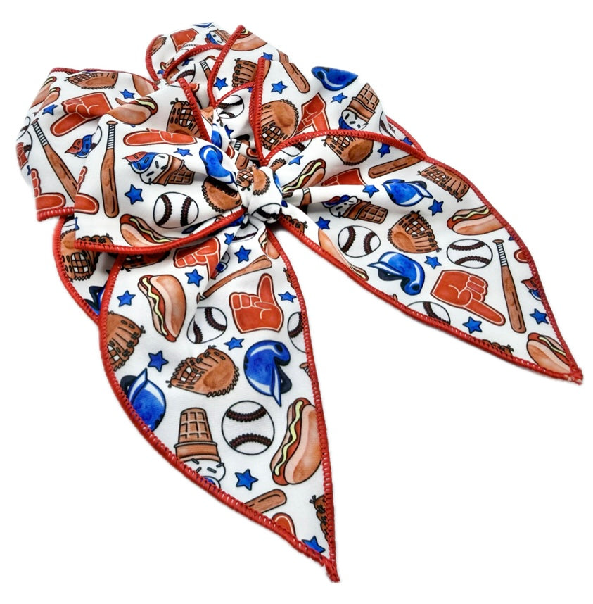 Girls Baseball Vibes Hair Bow