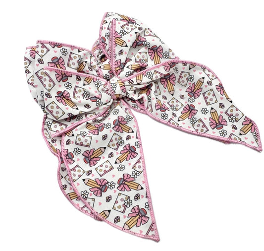 Girly Pencils school hair bow
