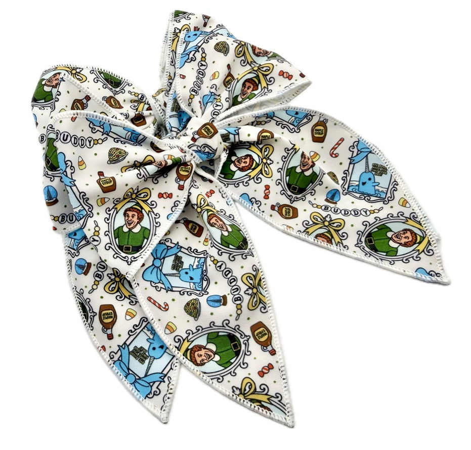 Bye Buddy Elf Christmas Hair Bow