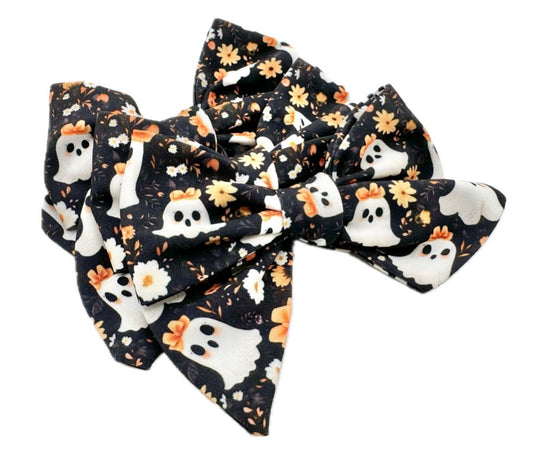 Coquette Ghost Halloween hair Bow Small