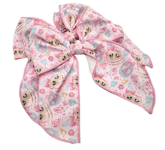 Large Pink Happiest Place Hair Bow