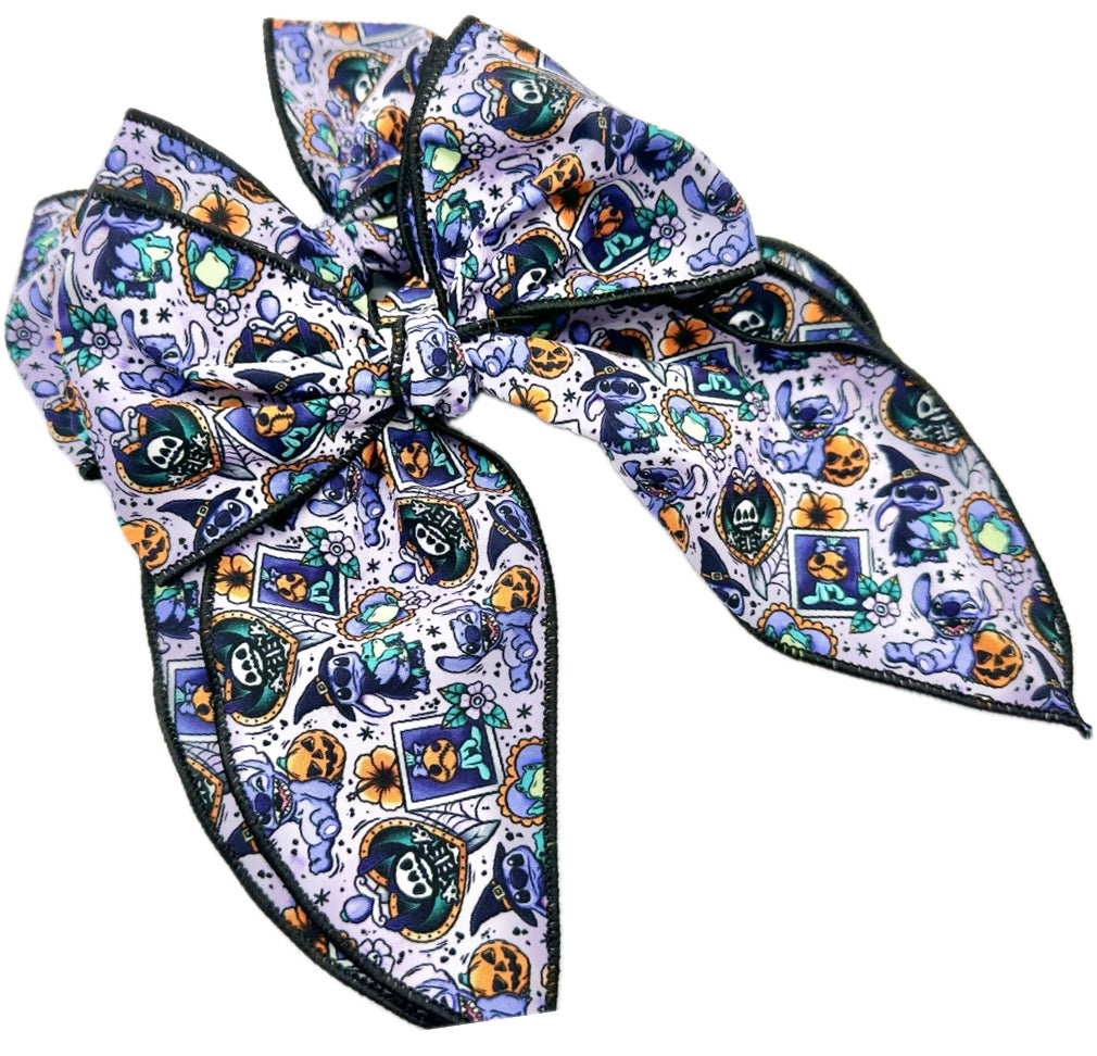 Spooky Stitch Halloween Hair Bow