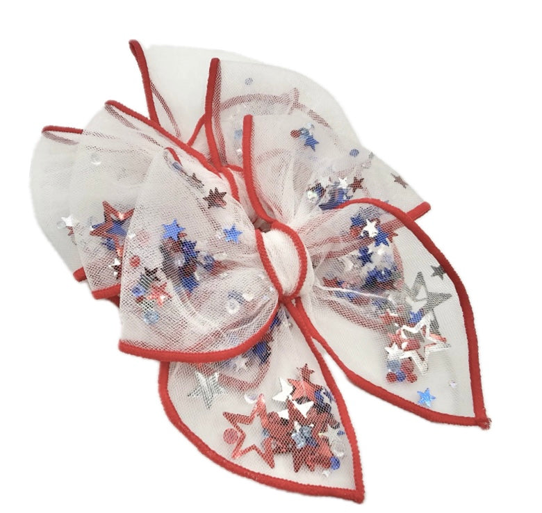 Girls Red 4th of July Shaker bow