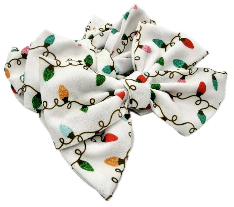 Girls Cutie Christmas Lights Hair Bow Small