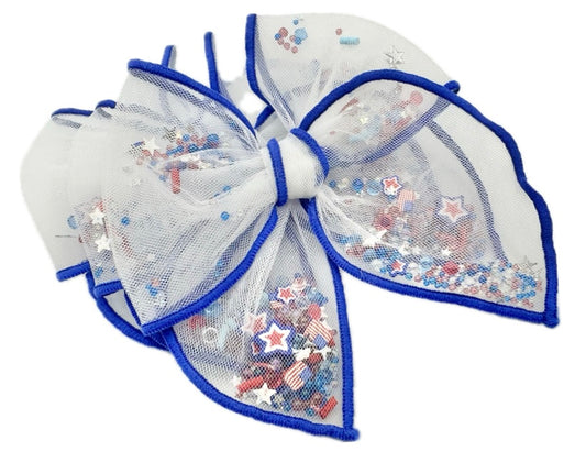Fireworks shaker hair bow