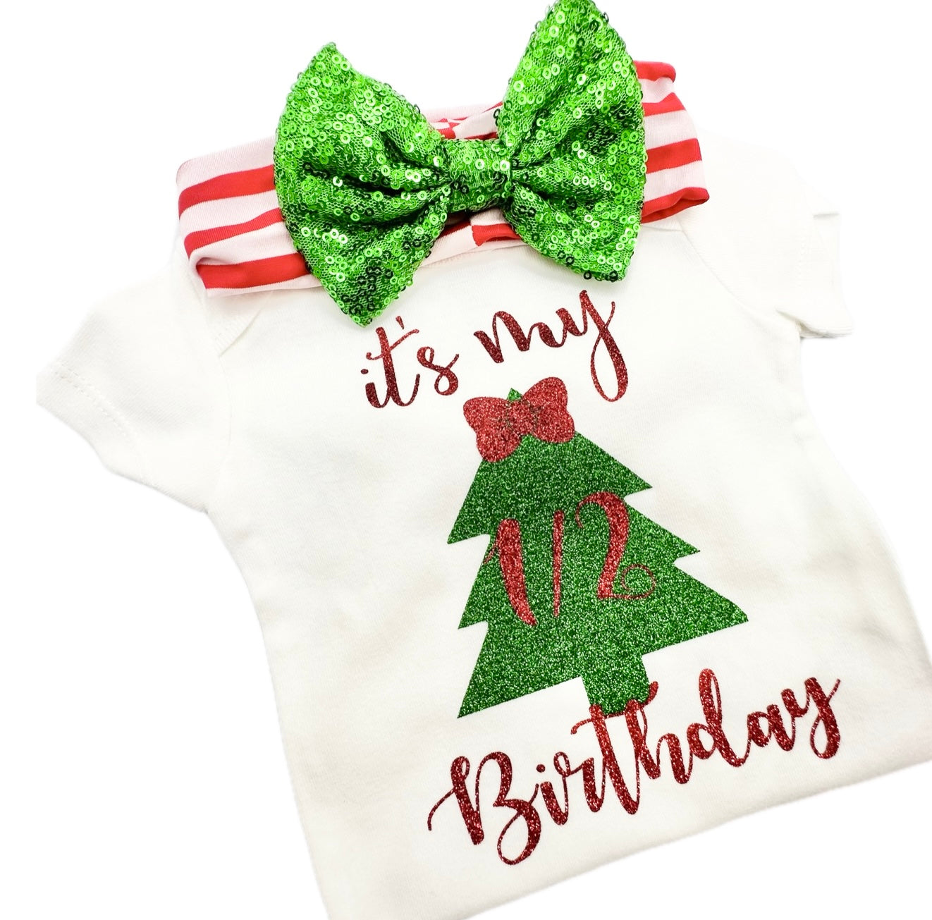 It’s My 1/2 Birthday Christmas Tree Bodysuit