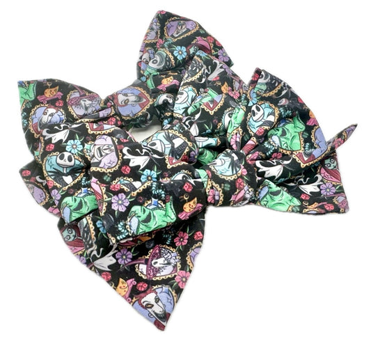 Jack & Sally Hearts hair Bow Small