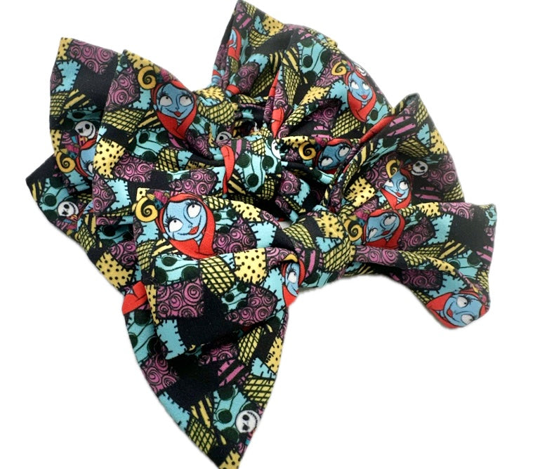 Jack & Sally stitches hair Bow Small