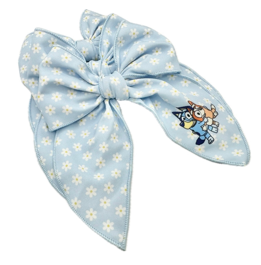Blue Dog Daisy Hair Bow