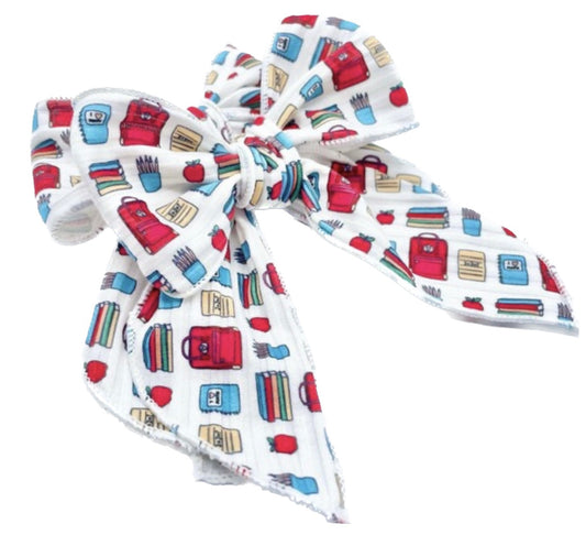 Girls Books School hair bow