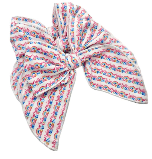 Girls Hello Kindergarten hair bow