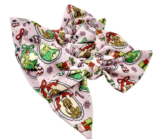 Girls Coquette Mean One Christmas Hair Bow Small