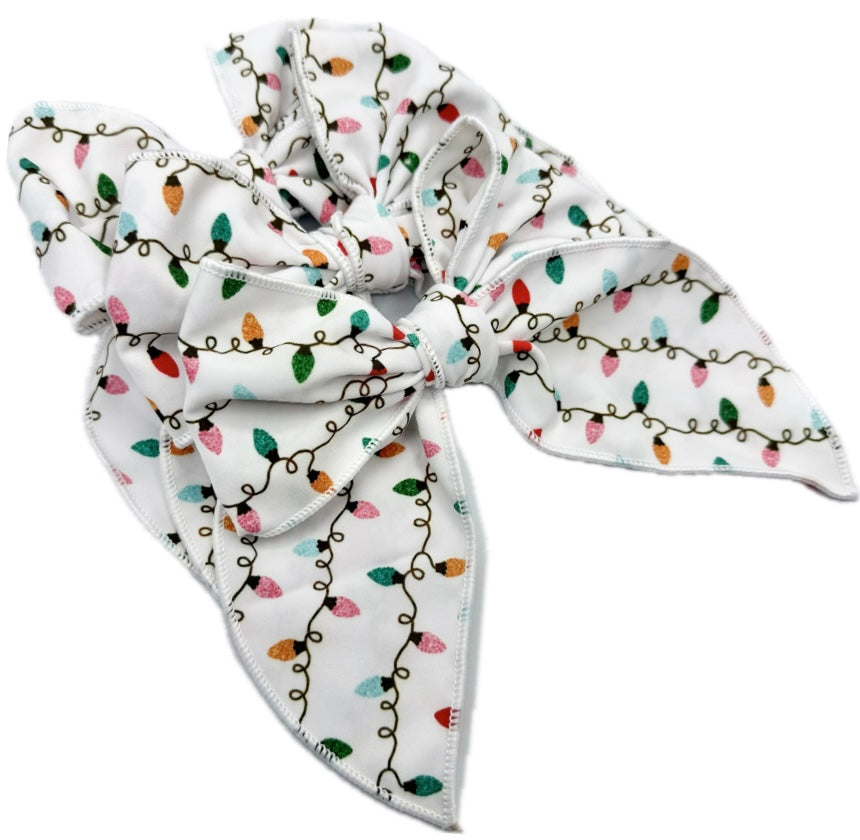 Girls Cutie Christmas Lights Hair Bow