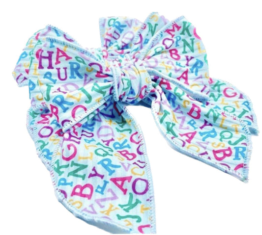 Girls ABC  hair bow