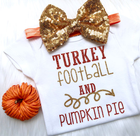 Turkey Football And Pumpkin Pie Bodysuit