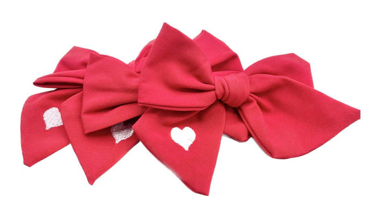 Lovely Heart Valentine’s Day Hair Bow Small