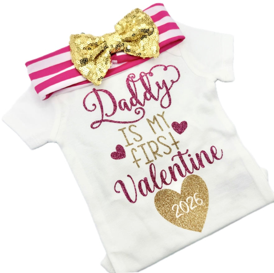 Daddy is my first Valentine 2026 Bodysuit