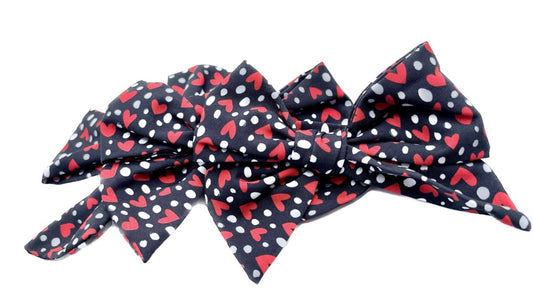 Polka Dot Heart Valentine’s Day Hair Bow Small
