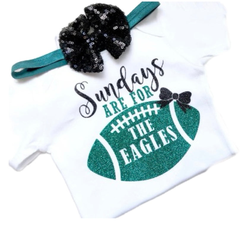 Baby and Kids Eagles Football Bodysuit