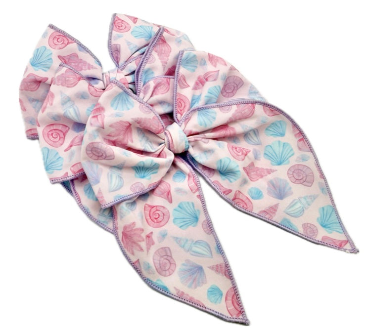 Girls Summer Shells Hair Bow