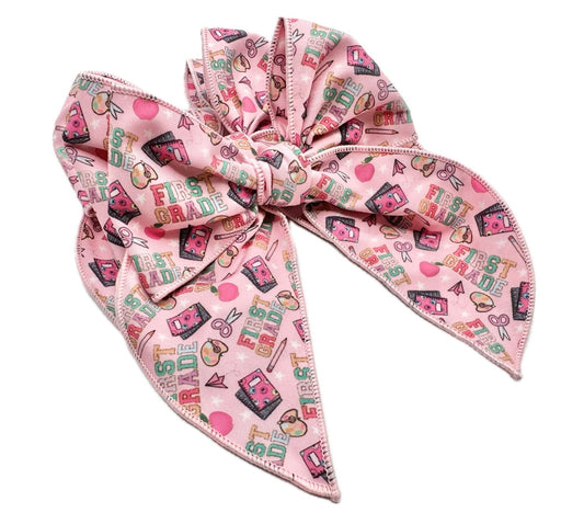 First Grade school hair bow