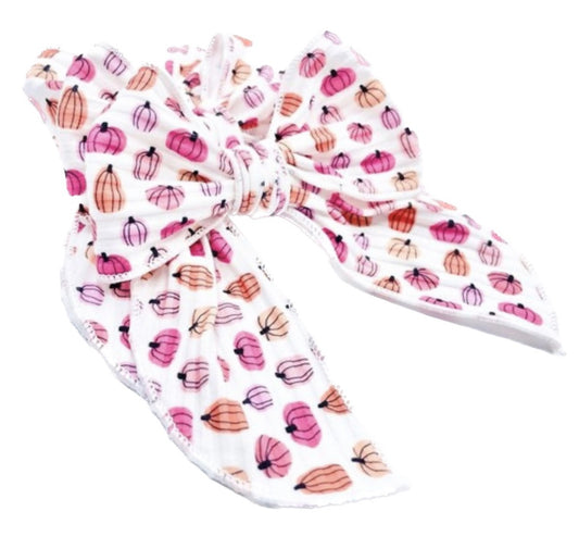 Pink Pumpkins Hair Bow