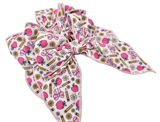 Large Pink Coquette girly school hair bow