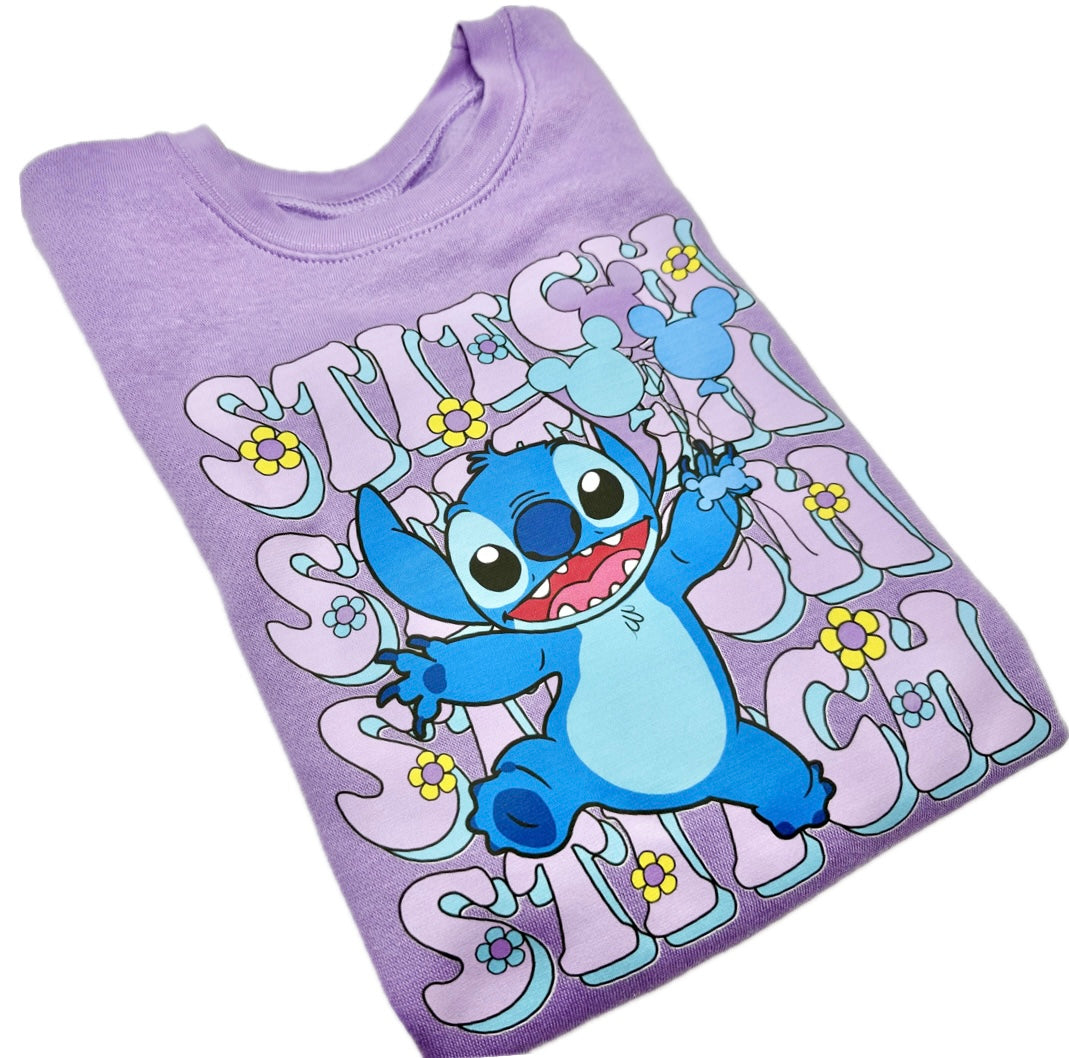 Kids Purple Stitch Crewneck Sweatshirt