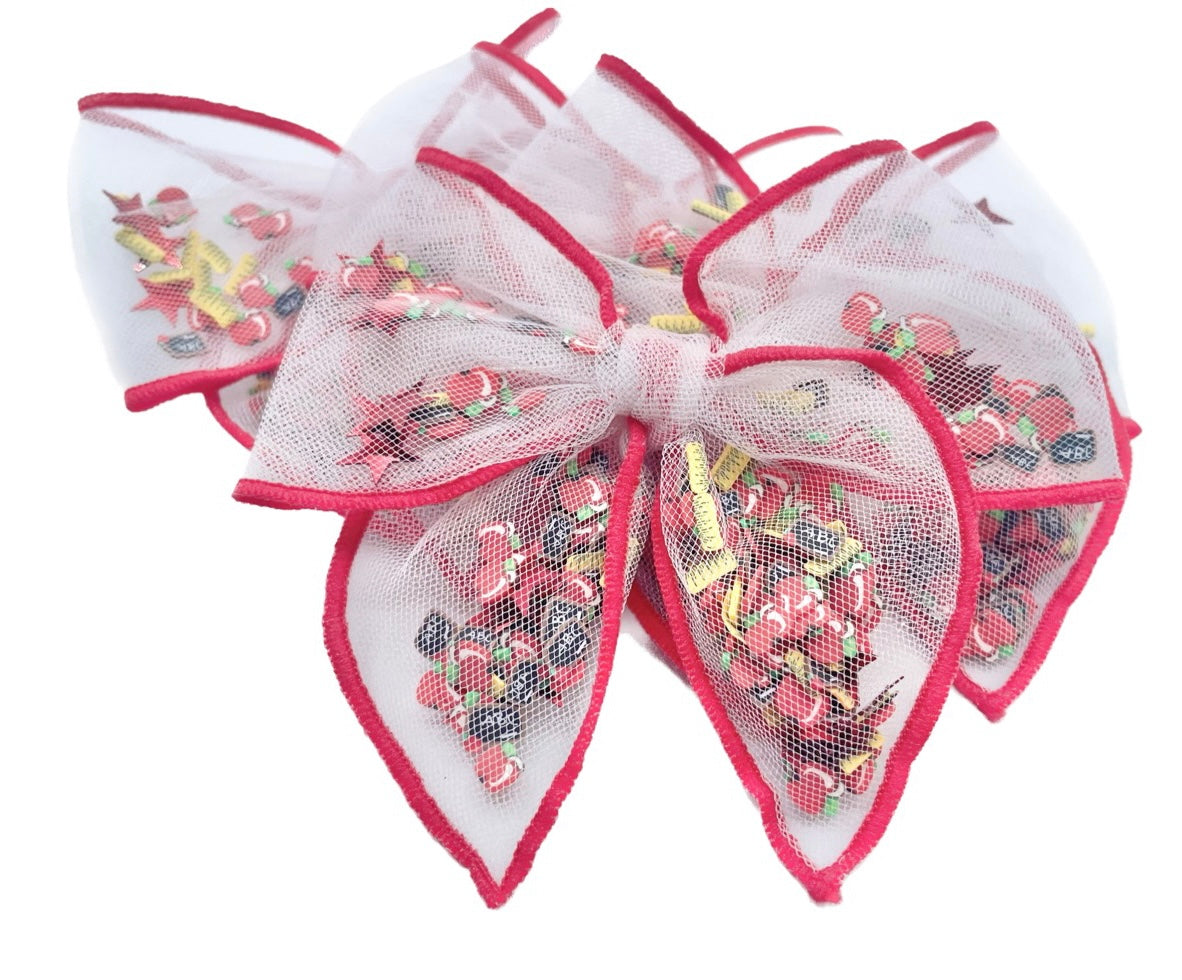Girls Red school shaker hair bow