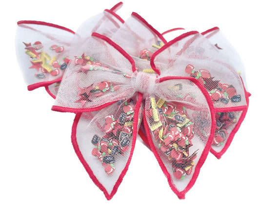 Girls Red school shaker hair bow