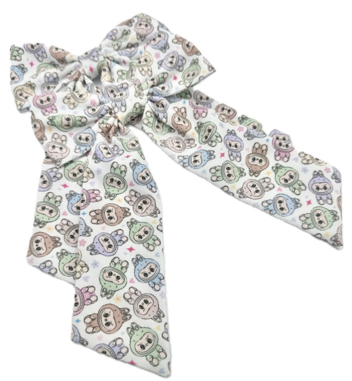 Girls Cutie Labubu Long Tailed Hair Bow